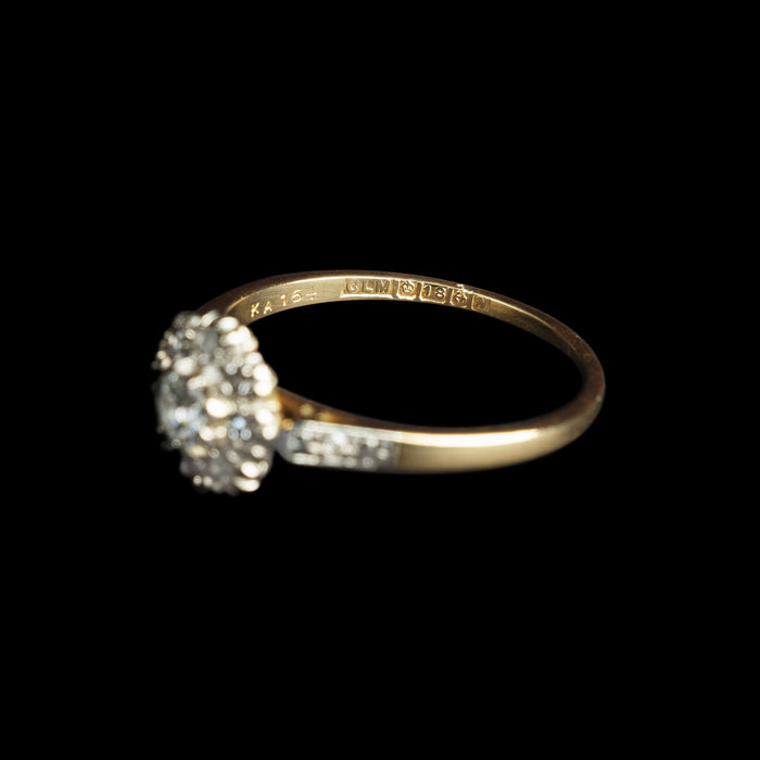 Early 1960s Vintage 18ct Gold Diamond Daisy Cluster Ring, Size Q, 0.80ct