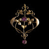 Buy Edwardian 9ct Yellow Gold Amethyst Floral Openwork Brooch, Pendant