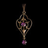 Edwardian Art Nouveau 9ct Gold Amethyst Drop Pendant