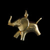 Mid-Century 9ct Yellow Gold Elephant Pendant Charm London