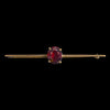 Victorian 9ct Yellow Gold Garnet Knife Edge Bar Brooch