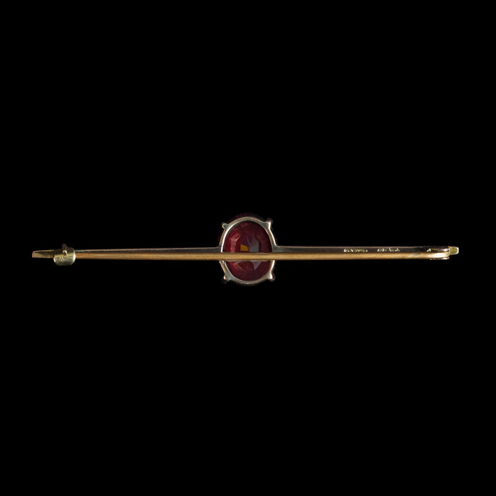 Victorian 9ct Yellow Gold Garnet Knife Edge Bar Brooch online