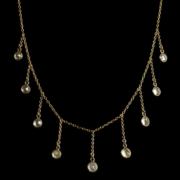 Edwardian 9ct Gold Pale Blue Topaz Spectacle-Set Necklace Price