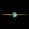 Edwardian 9ct Yellow Gold Blue Topaz Bar Brooch