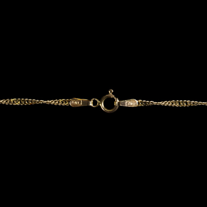 Late 20th Century Italian Yellow Gold Curb Link Necklace Chain