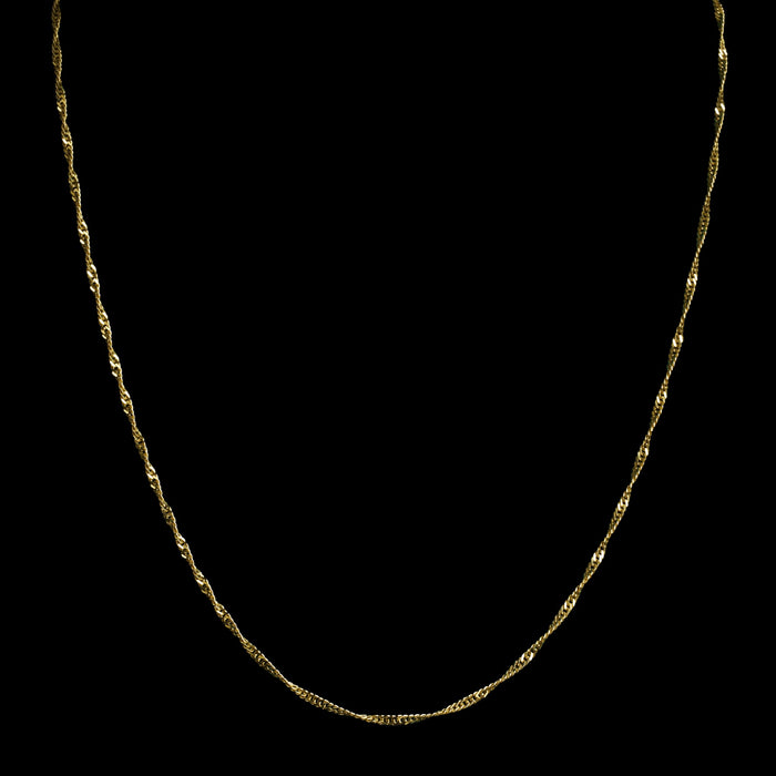 Late 20th Century Italian Yellow Gold Curb Link Necklace Chain