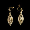 Victorian 9ct Yellow Gold Teardrop Drop Earrings, for Non-Pierced Ears online