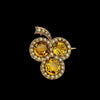 Victorian 9ct Rose Gold Citrine & Split Pearl Clover Brooch