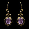 Buy Edwardian 9ct Yellow Gold Amethyst Drop Earrings