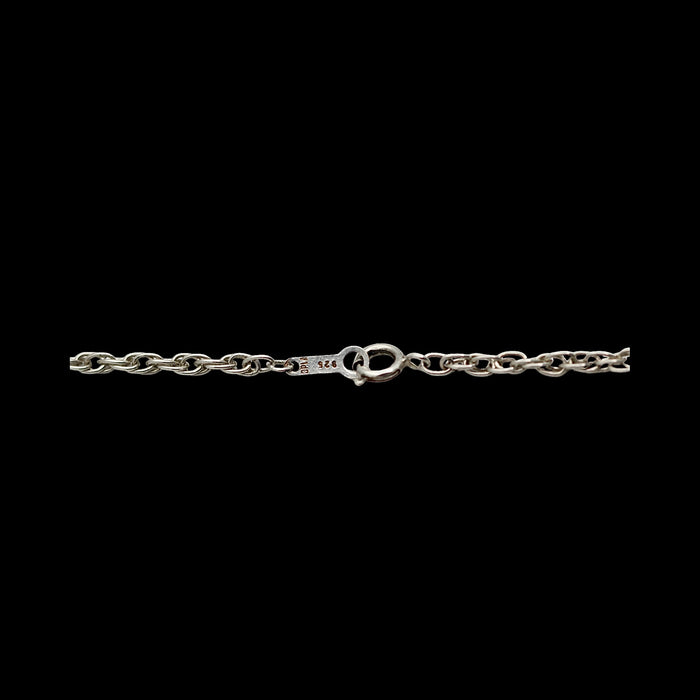 Late 20th Century Sterling Silver Engraved Oval Locket & Interlock Chain Necklace