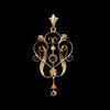 Edwardian 9ct gold amethyst and seed pearl pendant with openwork Art Nouveau design and drop detail, circa 1905, reverse