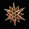 Vintage 9ct gold garnet star brooch pendant with 37 garnets, London 1977 celestial starburst design