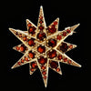 Vintage 9ct gold garnet star brooch pendant with 37 garnets, London 1977 celestial starburst design