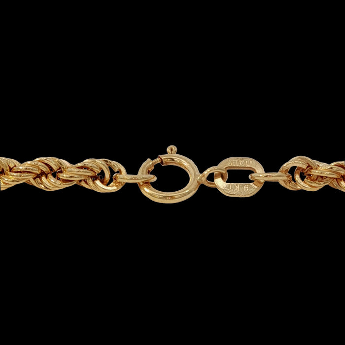 Late 20th Century Italian 9ct Gold Rope Chain Necklace, 45.5cm