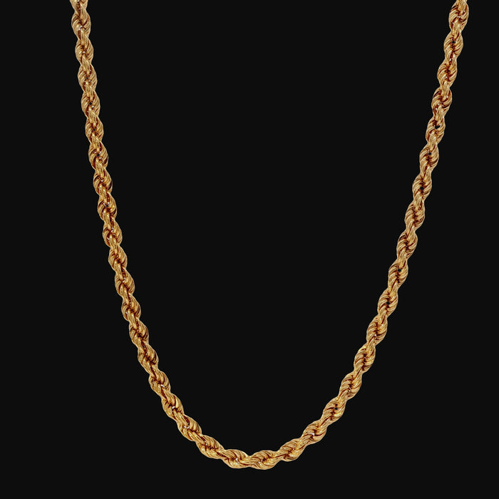 Late 20th Century Italian 9ct Gold Rope Chain Necklace, 45.5cm