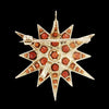 Reverse Vintage 9ct gold garnet star brooch pendant with 37 garnets, London 1977 celestial starburst design