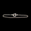 Vintage sterling silver belcher chain bracelet with bolt ring clasp, Edinburgh hallmark 1999, lion passant and maker’s mark LL visible, polished round links, classic minimalist British silver jewellery design.