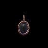 Edwardian amethyst pendant in fine 15ct gold claw setting, reverse view