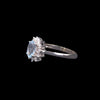 Side profile of aquamarine and diamond white gold ring
