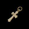 Vintage 9ct gold cross pendant with engraved detail, Birmingham hallmarked 375, minimalist gold charm, side view