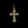 Vintage 9ct gold cross pendant with engraved detail, Birmingham hallmarked 375, minimalist gold charm, reverse